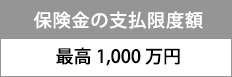 保険金の支払限度額最高1,000万円